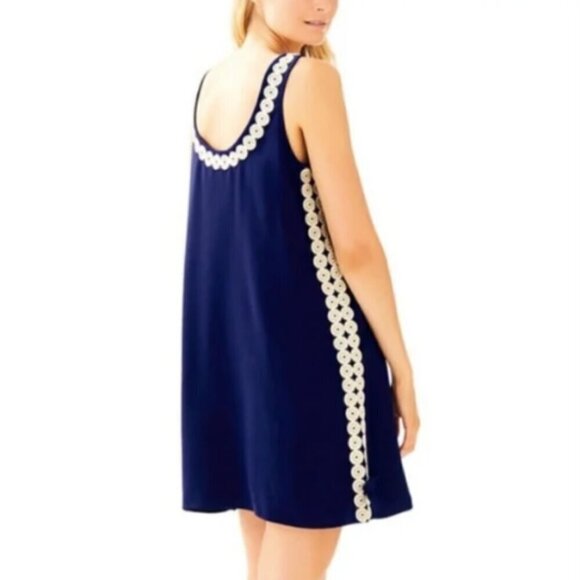 Lilly Pulitzer Stella Shift‎ Dress in True Navy sz 2 - Picture 2 of 5